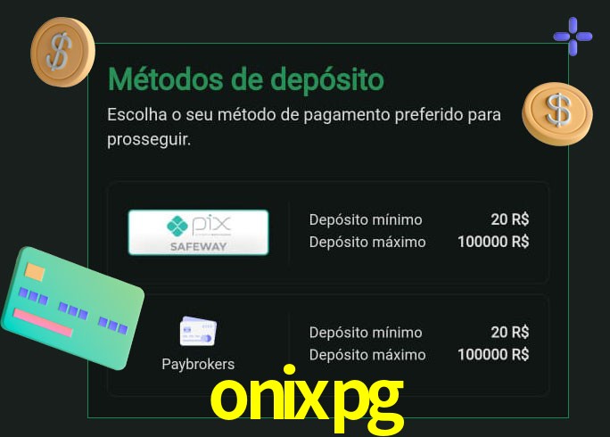 O cassino onixpg oferece uma grande variedade de métodos de pagamento